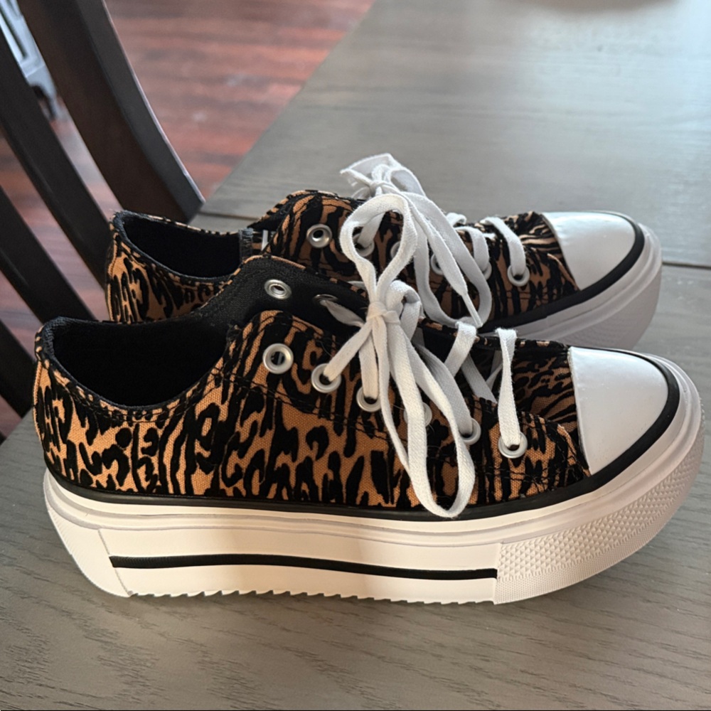 Converse Leopard Print Platform Sneakers